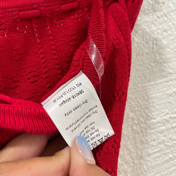 House Of CB Abigail Cherry Knit Capri Trousers - Picture 4 of 5